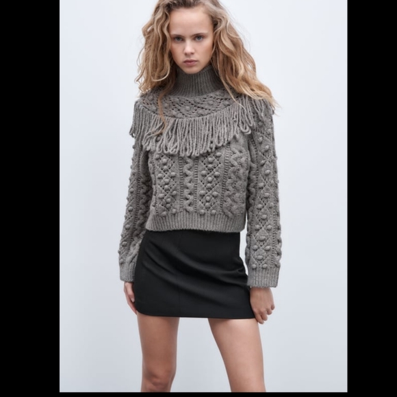 BNWT! Zara Fringed Sweater - Picture 3 of 8